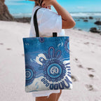 NAIDOC Week 2026 Tote Bag 50 Years Deadly Dhari Blue Aboriginal Art