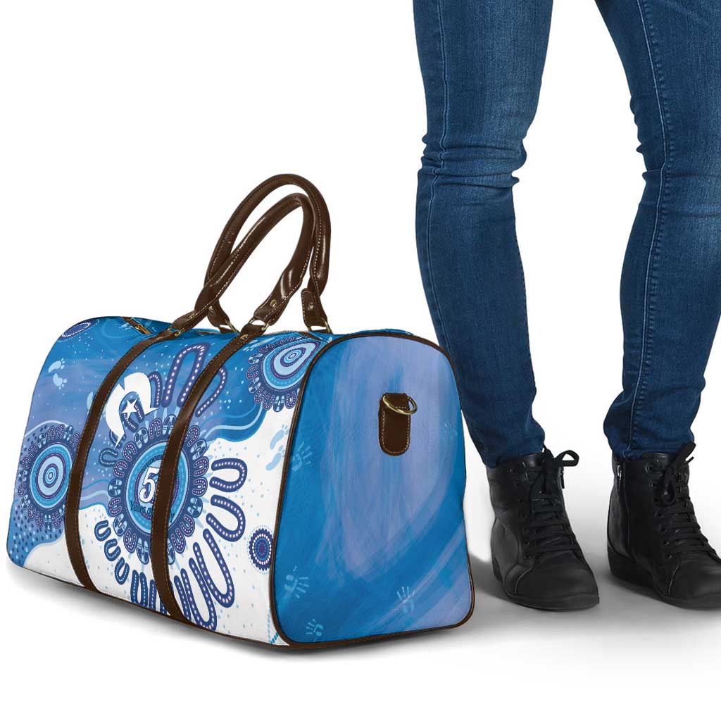 NAIDOC Week 2026 Travel Bag 50 Years Deadly Dhari Blue Aboriginal Art
