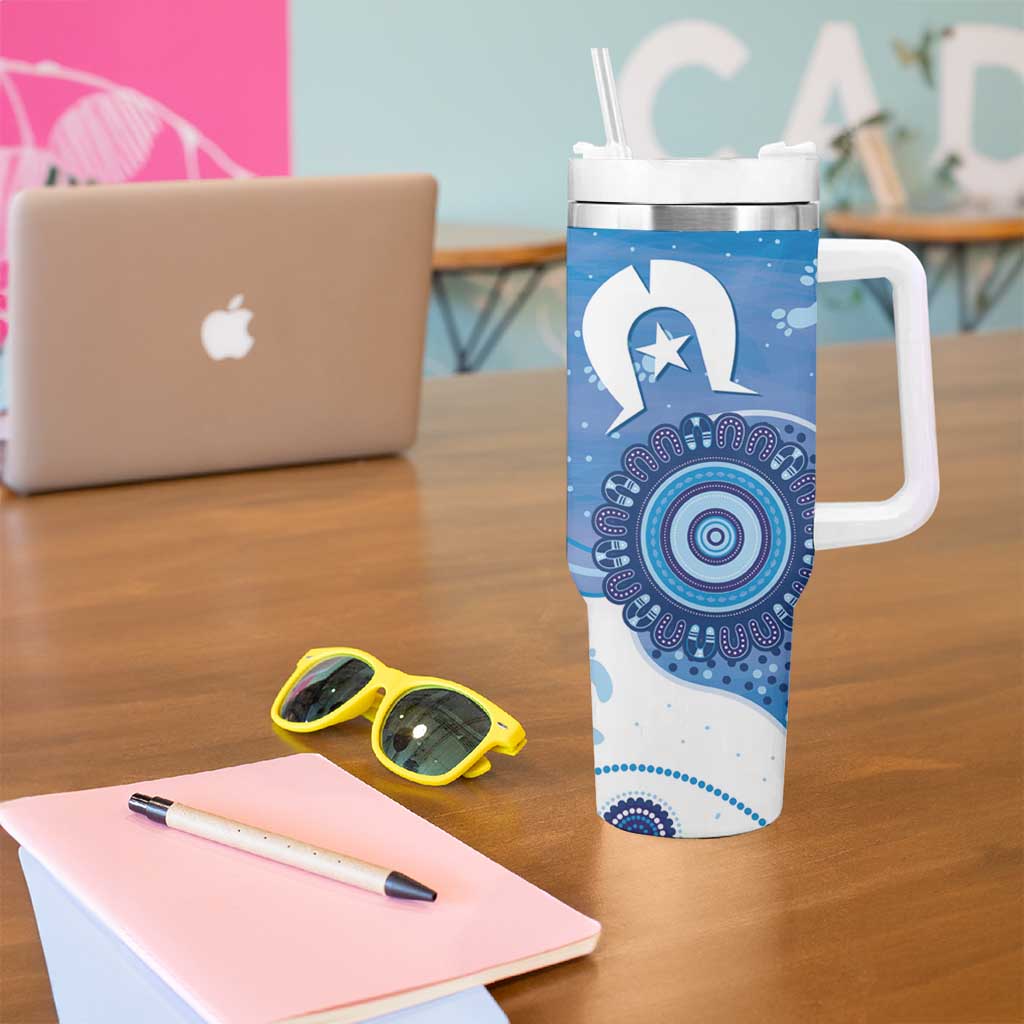 NAIDOC Week 2026 Tumbler With Handle 50 Years Deadly Dhari Blue Aboriginal Art