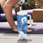 NAIDOC Week 2026 Tumbler With Handle 50 Years Deadly Dhari Blue Aboriginal Art