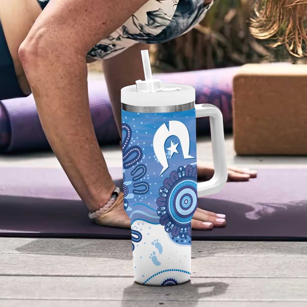 NAIDOC Week 2026 Tumbler With Handle 50 Years Deadly Dhari Blue Aboriginal Art