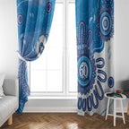 NAIDOC Week 2026 Window Curtain 50 Years Deadly Dhari Blue Aboriginal Art