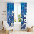 NAIDOC Week 2026 Window Curtain 50 Years Deadly Dhari Blue Aboriginal Art