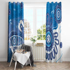 NAIDOC Week 2026 Window Curtain 50 Years Deadly Dhari Blue Aboriginal Art