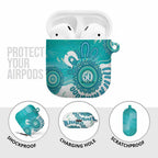 NAIDOC Week 2026 AirPods Case 50 Years Deadly Dhari Cyan Aboriginal Art