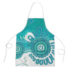 NAIDOC Week 2026 Apron 50 Years Deadly Dhari Cyan Aboriginal Art