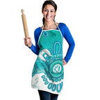 NAIDOC Week 2026 Apron 50 Years Deadly Dhari Cyan Aboriginal Art