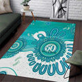 NAIDOC Week 2026 Area Rug 50 Years Deadly Dhari Cyan Aboriginal Art