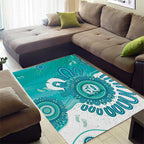 NAIDOC Week 2026 Area Rug 50 Years Deadly Dhari Cyan Aboriginal Art