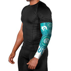 NAIDOC Week 2026 Arm Sleeves 50 Years Deadly Dhari Cyan Aboriginal Art