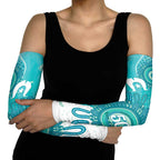 NAIDOC Week 2026 Arm Sleeves 50 Years Deadly Dhari Cyan Aboriginal Art