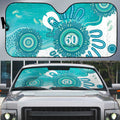 NAIDOC Week 2026 Auto Sun Shade 50 Years Deadly Dhari Cyan Aboriginal Art