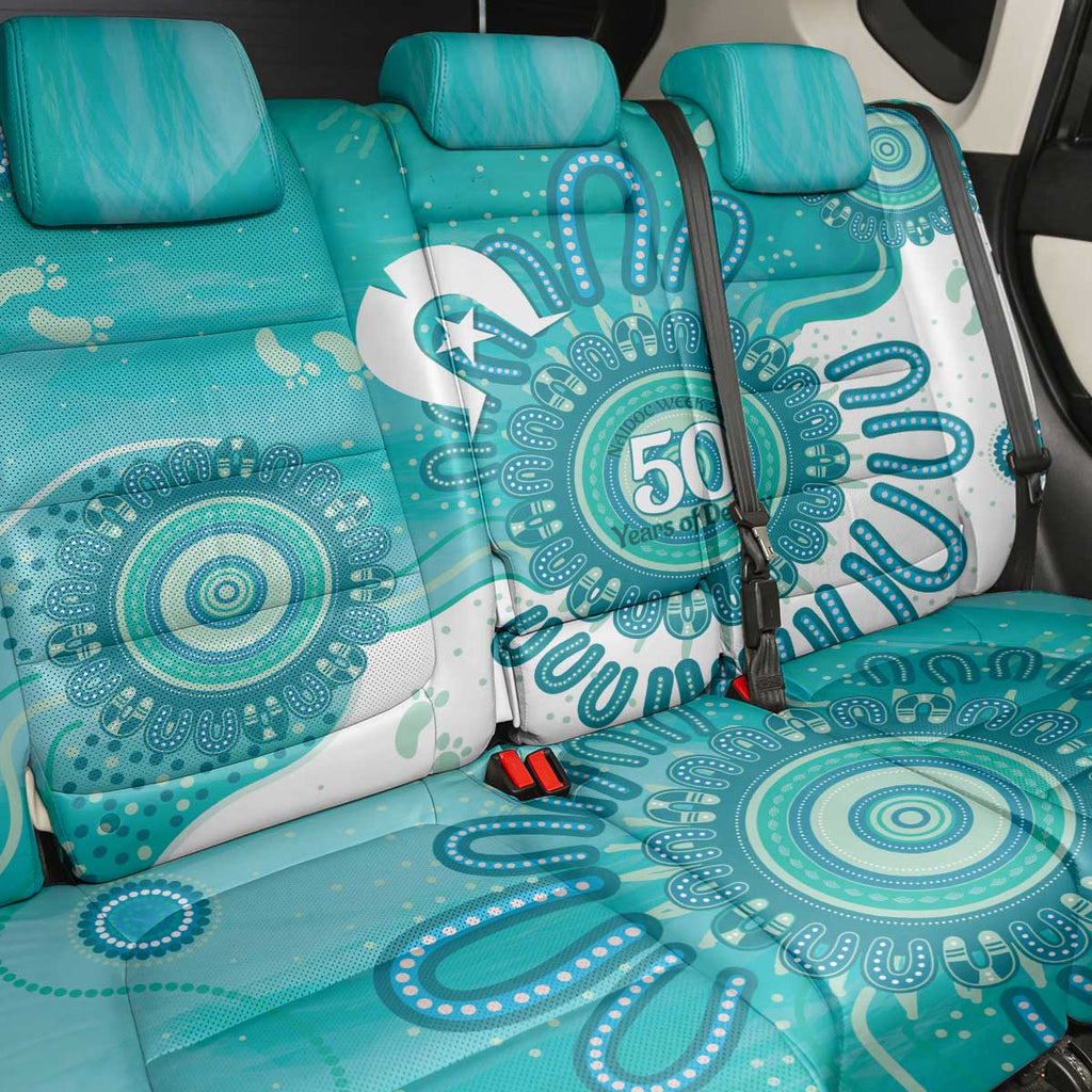 NAIDOC Week 2026 Back Car Seat Cover 50 Years Deadly Dhari Cyan Aboriginal Art