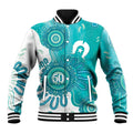 NAIDOC Week 2026 Baseball Jacket 50 Years Deadly Dhari Cyan Aboriginal Art