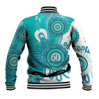 NAIDOC Week 2026 Baseball Jacket 50 Years Deadly Dhari Cyan Aboriginal Art