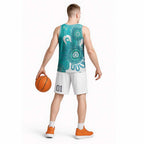 NAIDOC Week 2026 Basketball Jersey 50 Years Deadly Dhari Cyan Aboriginal Art