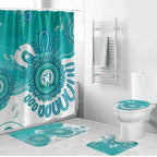 NAIDOC Week 2026 Bathroom Set 50 Years Deadly Dhari Cyan Aboriginal Art