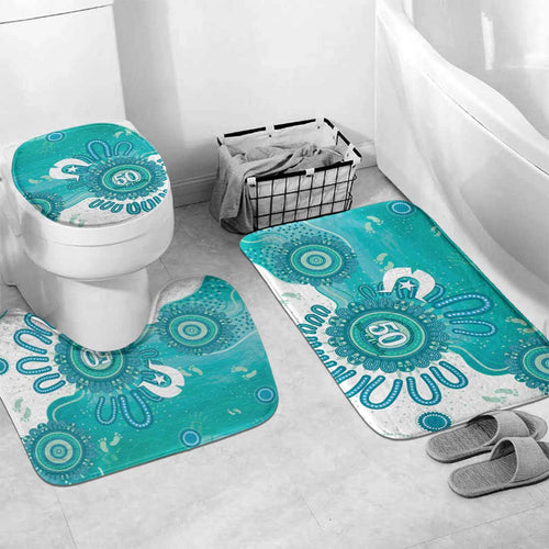 NAIDOC Week 2026 Bathroom Set 50 Years Deadly Dhari Cyan Aboriginal Art