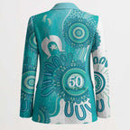 NAIDOC Week 2026 Blazer 50 Years Deadly Dhari Cyan Aboriginal Art