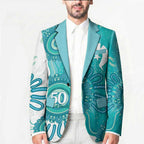 NAIDOC Week 2026 Blazer 50 Years Deadly Dhari Cyan Aboriginal Art