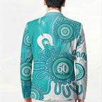 NAIDOC Week 2026 Blazer 50 Years Deadly Dhari Cyan Aboriginal Art