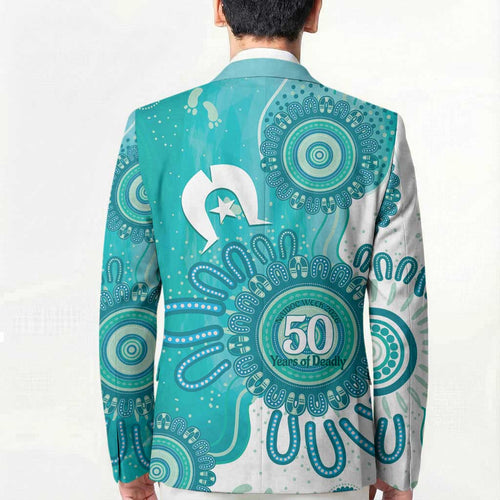 NAIDOC Week 2026 Blazer 50 Years Deadly Dhari Cyan Aboriginal Art