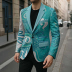 NAIDOC Week 2026 Blazer 50 Years Deadly Dhari Cyan Aboriginal Art