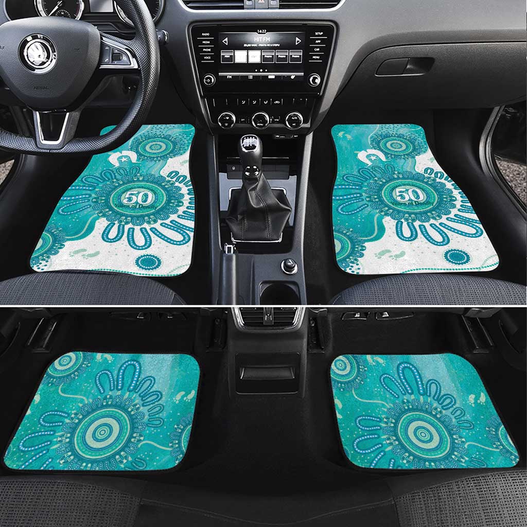 NAIDOC Week 2026 Car Mats 50 Years Deadly Dhari Cyan Aboriginal Art