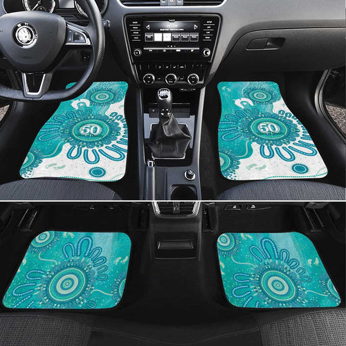 NAIDOC Week 2026 Car Mats 50 Years Deadly Dhari Cyan Aboriginal Art