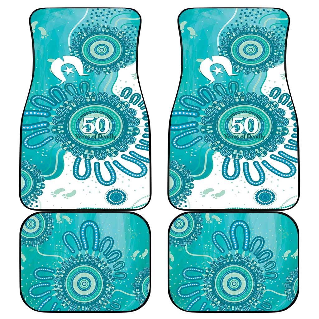 NAIDOC Week 2026 Car Mats 50 Years Deadly Dhari Cyan Aboriginal Art