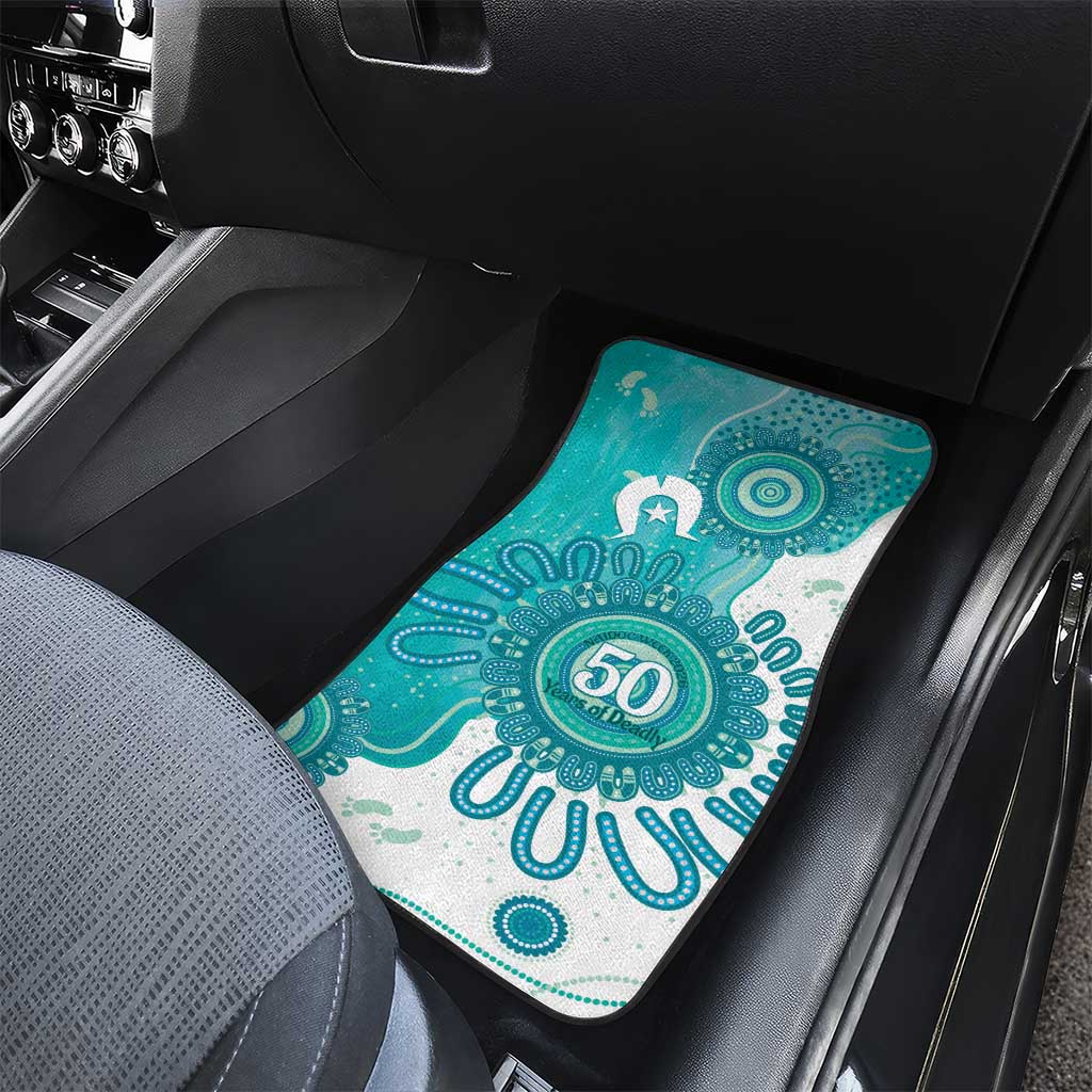 NAIDOC Week 2026 Car Mats 50 Years Deadly Dhari Cyan Aboriginal Art