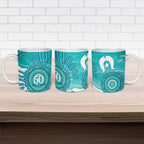 NAIDOC Week 2026 Ceramic Mug 50 Years Deadly Dhari Cyan Aboriginal Art
