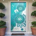 NAIDOC Week 2026 Door Cover 50 Years Deadly Dhari Cyan Aboriginal Art