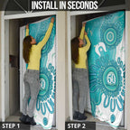 NAIDOC Week 2026 Door Cover 50 Years Deadly Dhari Cyan Aboriginal Art