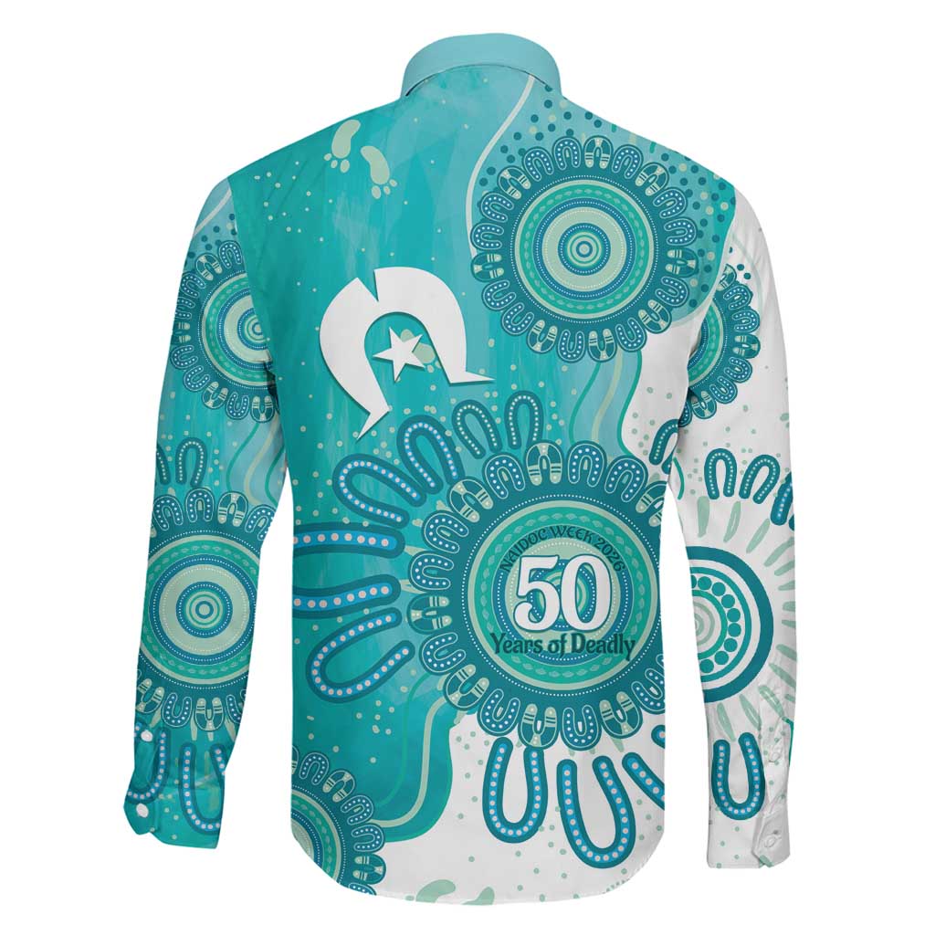 NAIDOC Week 2026 Family Matching Mermaid Dress and Hawaiian Shirt 50 Years Deadly Dhari Cyan Aboriginal Art