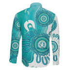 NAIDOC Week 2026 Family Matching Mermaid Dress and Hawaiian Shirt 50 Years Deadly Dhari Cyan Aboriginal Art