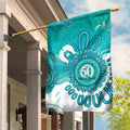 NAIDOC Week 2026 Garden Flag 50 Years Deadly Dhari Cyan Aboriginal Art