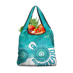 NAIDOC Week 2026 Grocery Bag 50 Years Deadly Dhari Cyan Aboriginal Art