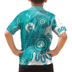 NAIDOC Week 2026 Hawaiian Shirt 50 Years Deadly Dhari Cyan Aboriginal Art