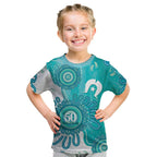NAIDOC Week 2026 Kid T Shirt 50 Years Deadly Dhari Cyan Aboriginal Art
