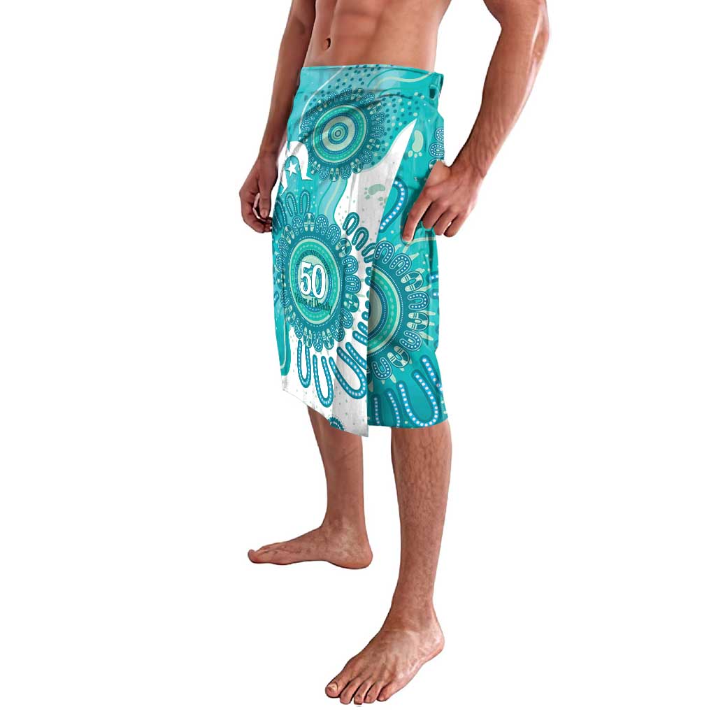 NAIDOC Week 2026 Lavalava 50 Years Deadly Dhari Cyan Aboriginal Art