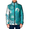 NAIDOC Week 2026 Padded Jacket 50 Years Deadly Dhari Cyan Aboriginal Art