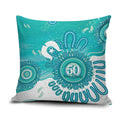 NAIDOC Week 2026 Pillow Cover 50 Years Deadly Dhari Cyan Aboriginal Art