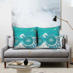 NAIDOC Week 2026 Pillow Cover 50 Years Deadly Dhari Cyan Aboriginal Art