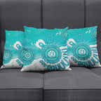 NAIDOC Week 2026 Pillow Cover 50 Years Deadly Dhari Cyan Aboriginal Art