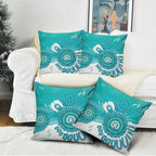 NAIDOC Week 2026 Pillow Cover 50 Years Deadly Dhari Cyan Aboriginal Art