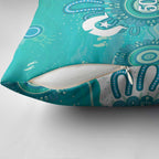 NAIDOC Week 2026 Pillow Cover 50 Years Deadly Dhari Cyan Aboriginal Art