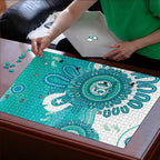 NAIDOC Week 2026 Puzzle 50 Years Deadly Dhari Cyan Aboriginal Art