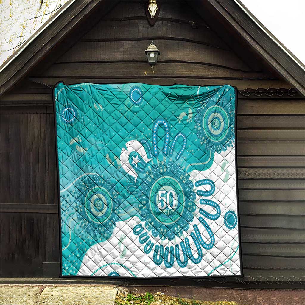 NAIDOC Week 2026 Quilt 50 Years Deadly Dhari Cyan Aboriginal Art