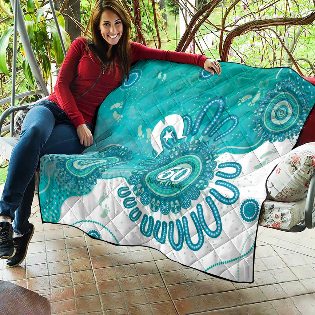 NAIDOC Week 2026 Quilt 50 Years Deadly Dhari Cyan Aboriginal Art